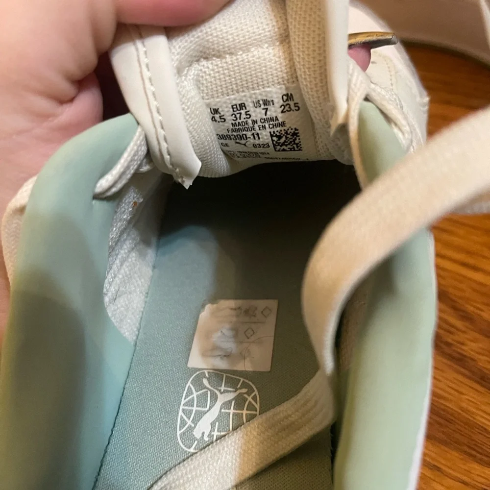 Puma White and Aqua Sneakers - Picture 5 of 5